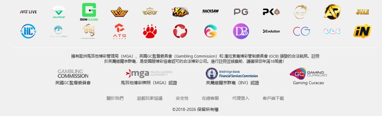 遊戲廠商與平台認證資訊